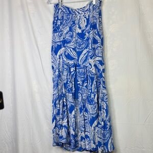 Free People Blue and White Paisley Maxi Skirt